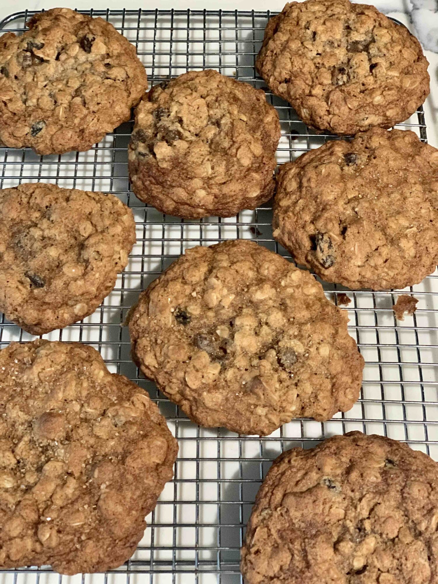 Moist and delicious oatmeal raisin cookies